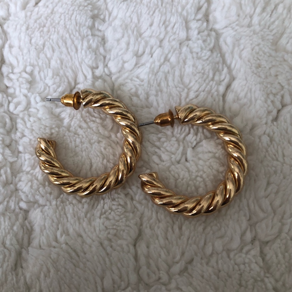 NEW princess polly gold croissant hoops